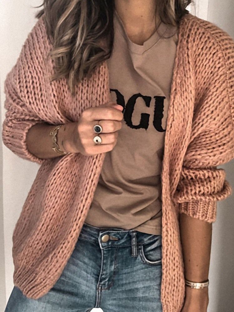 Pull Ample À Manches Longues Et Mince Pour Femme