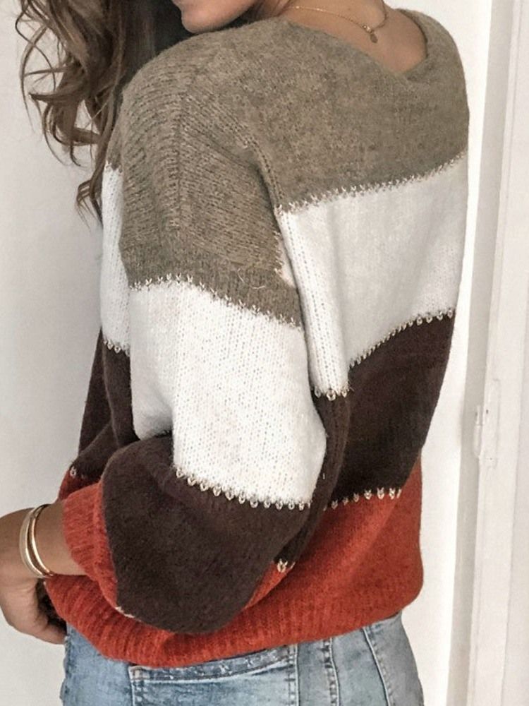 Pull À Col Rond Automne Mince Régulier Pour Femmes