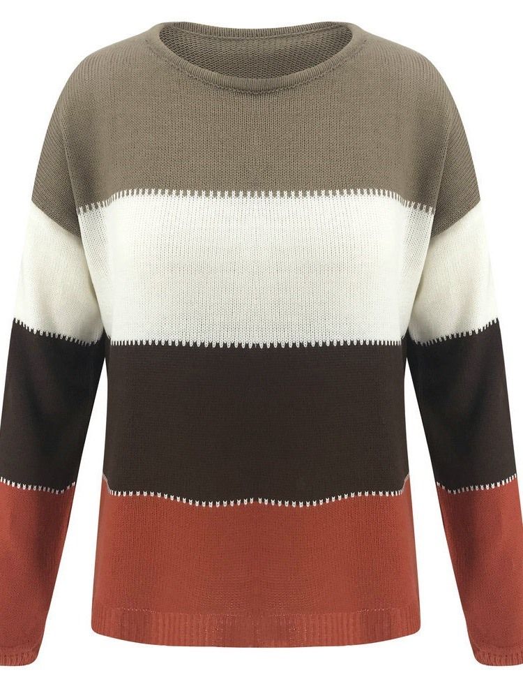 Pull À Col Rond Automne Mince Régulier Pour Femmes