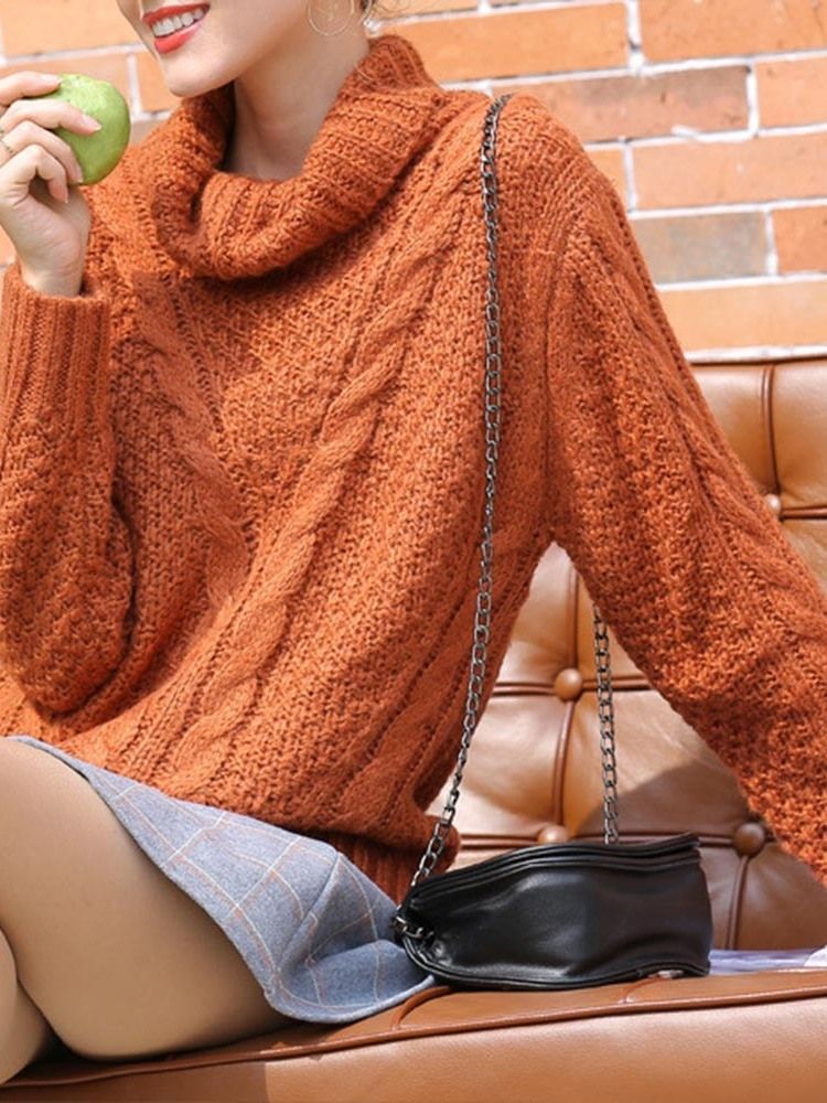 Pull Pour Femme Mi-long À Manches Longues Et Épais