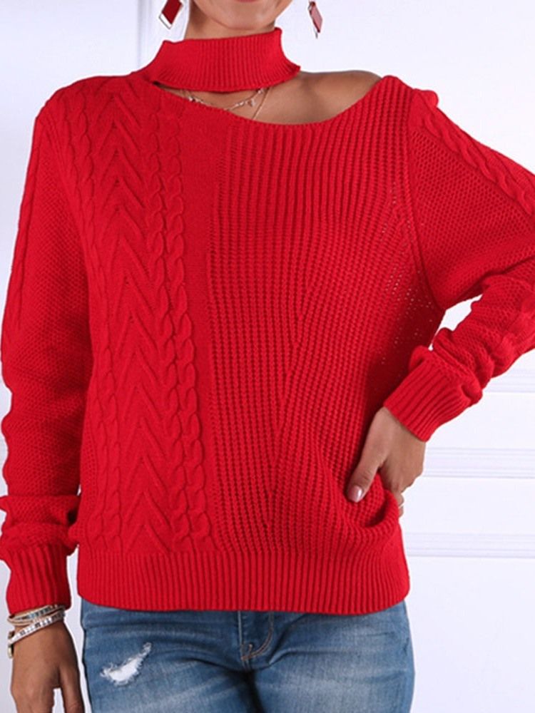 Pull À Manches Longues Uni Standard Pour Femmes