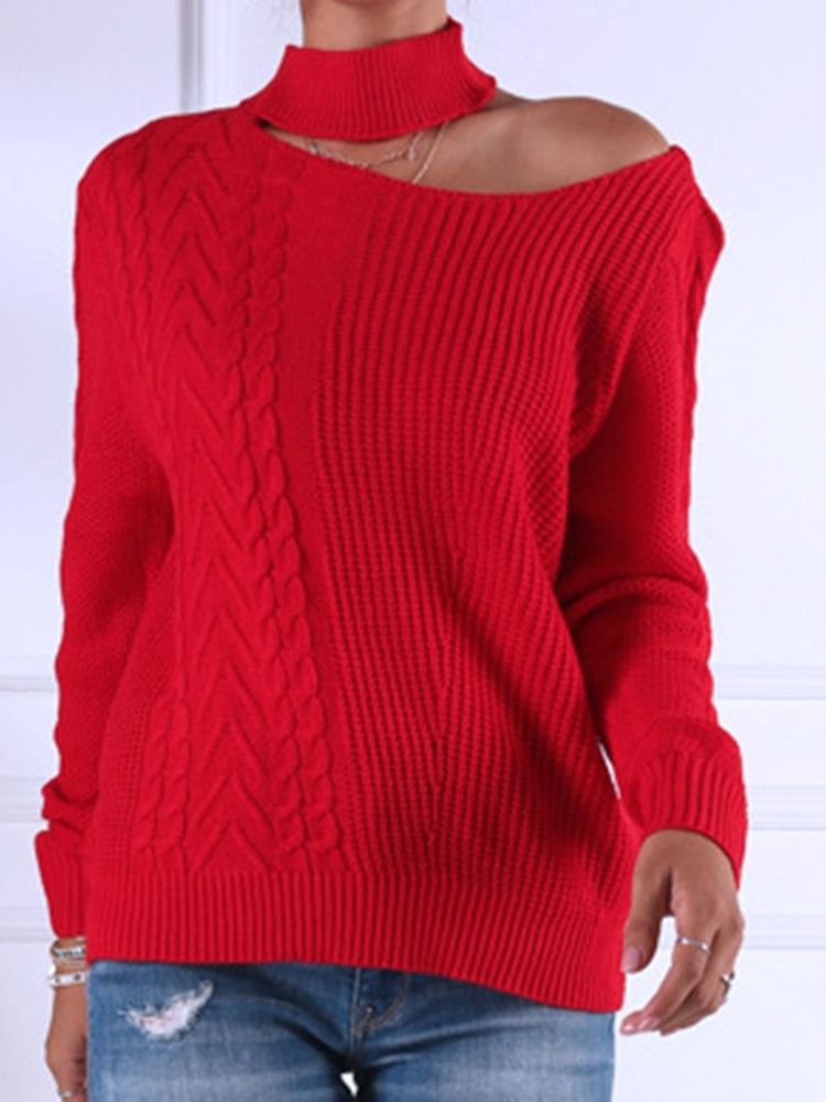 Pull À Manches Longues Uni Standard Pour Femmes