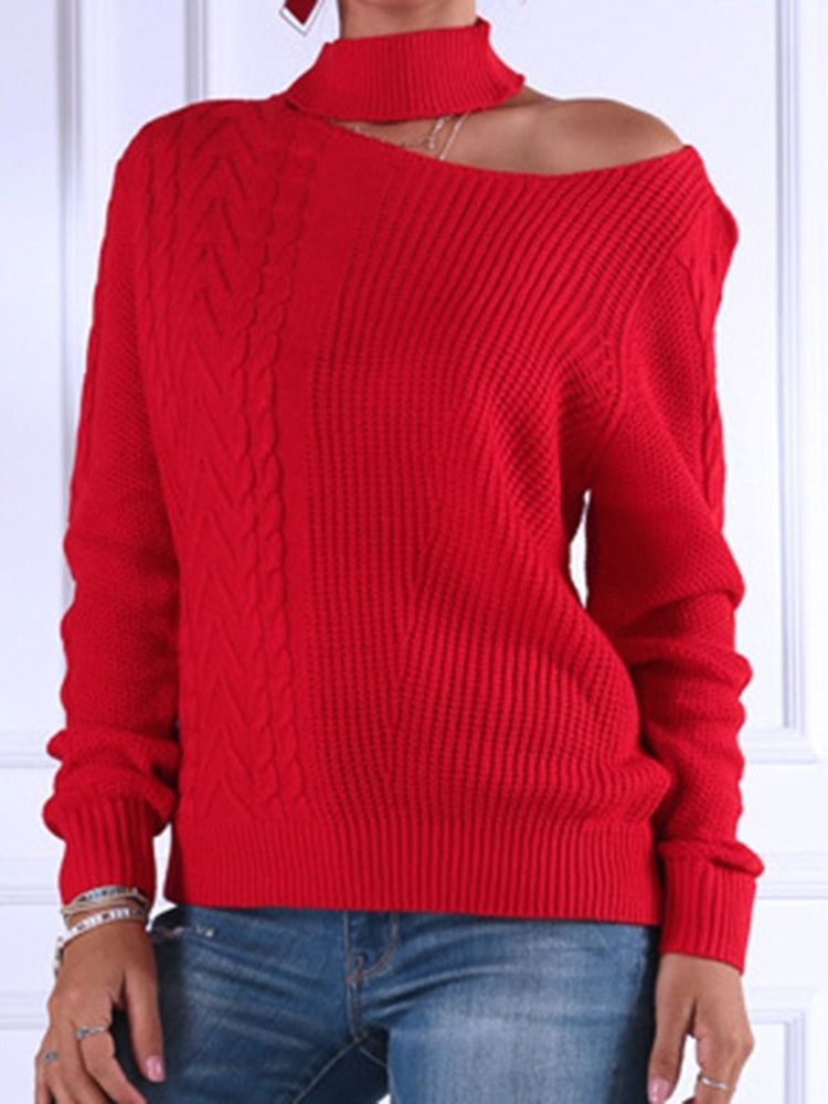 Pull À Manches Longues Uni Standard Pour Femmes