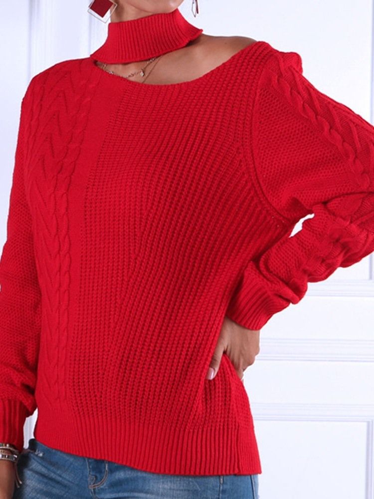 Pull À Manches Longues Uni Standard Pour Femmes