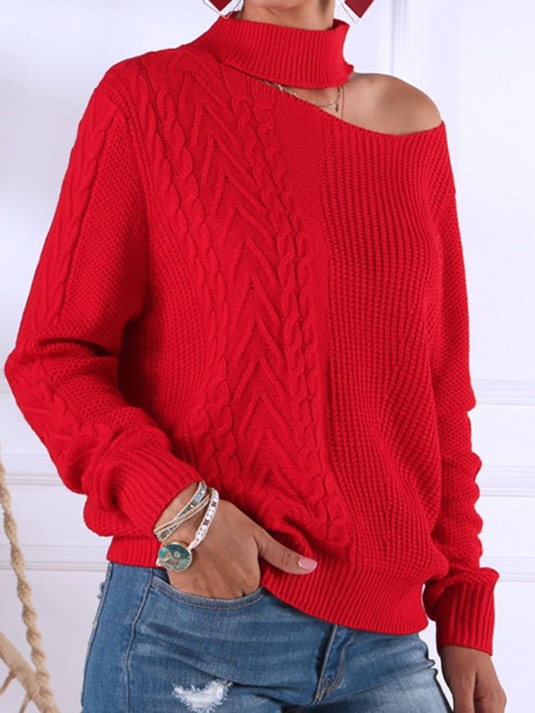 Pull À Manches Longues Uni Standard Pour Femmes