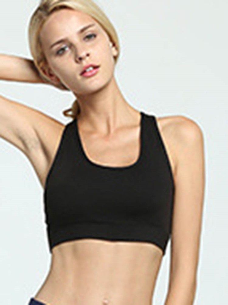 Soutien-gorge De Sport Uni Sans Armatures Pour Femmes