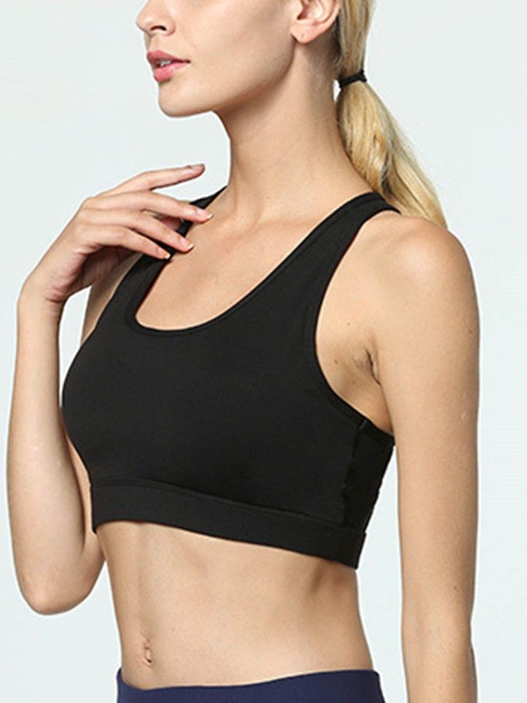 Soutien-gorge De Sport Uni Sans Armatures Pour Femmes