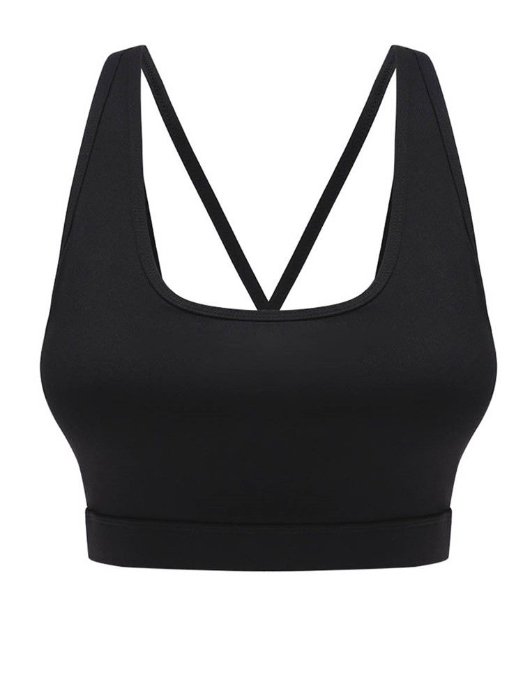 Soutien-gorge De Sport Uni Sans Armatures Pour Femmes