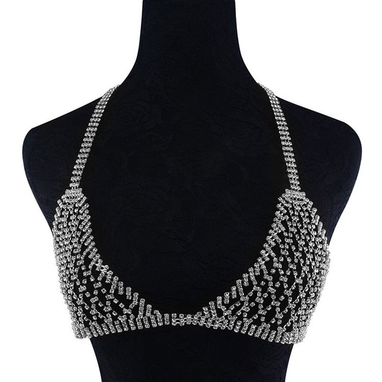 Collier Chaîne De Corps De Soutien-gorge À Strass Uni