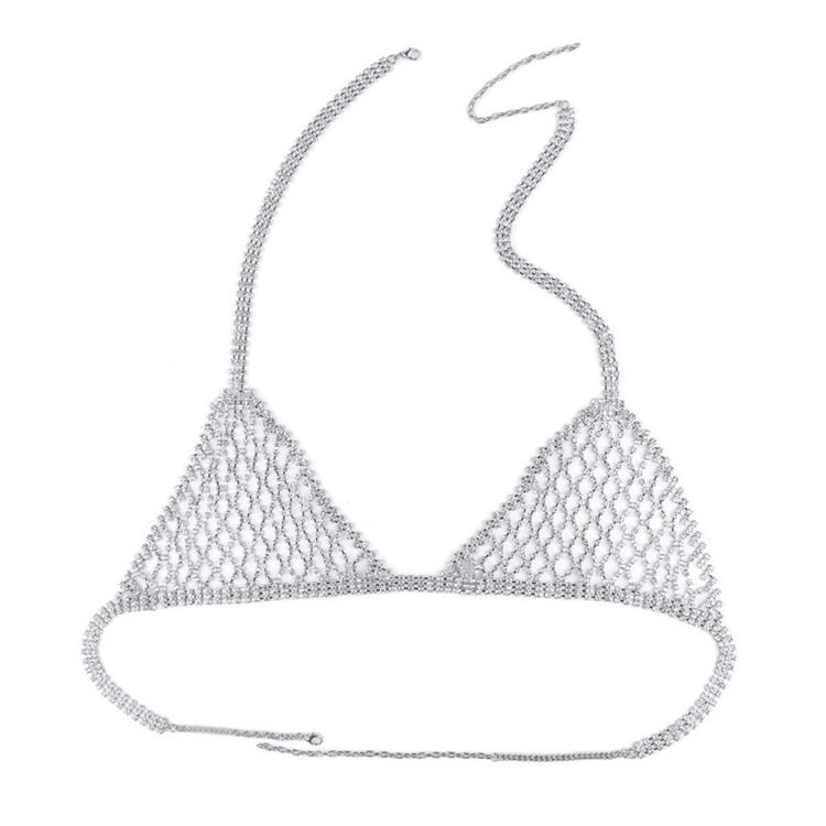 Collier Chaîne De Corps De Soutien-gorge À Strass Uni