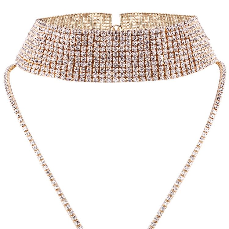 Collier Ras De Cou Scintillant En Strass