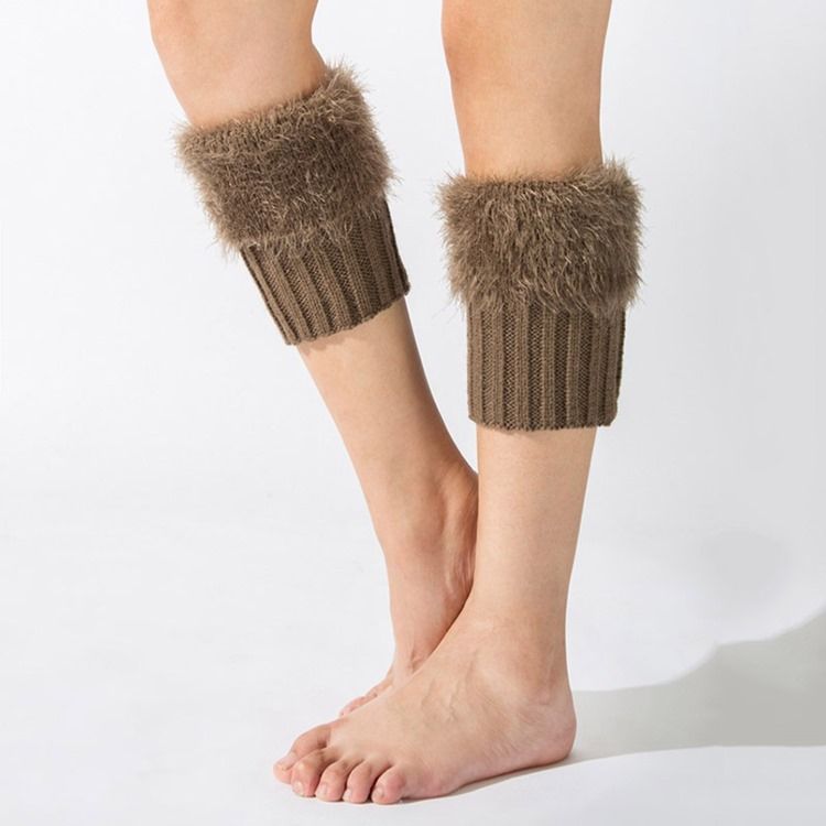 Chaussettes Pour Bottes En Peluche De Couleur Pure Pour Femmes