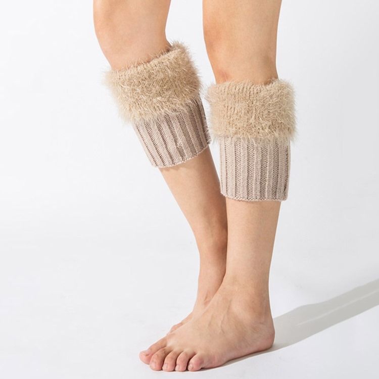 Chaussettes Pour Bottes En Peluche De Couleur Pure Pour Femmes