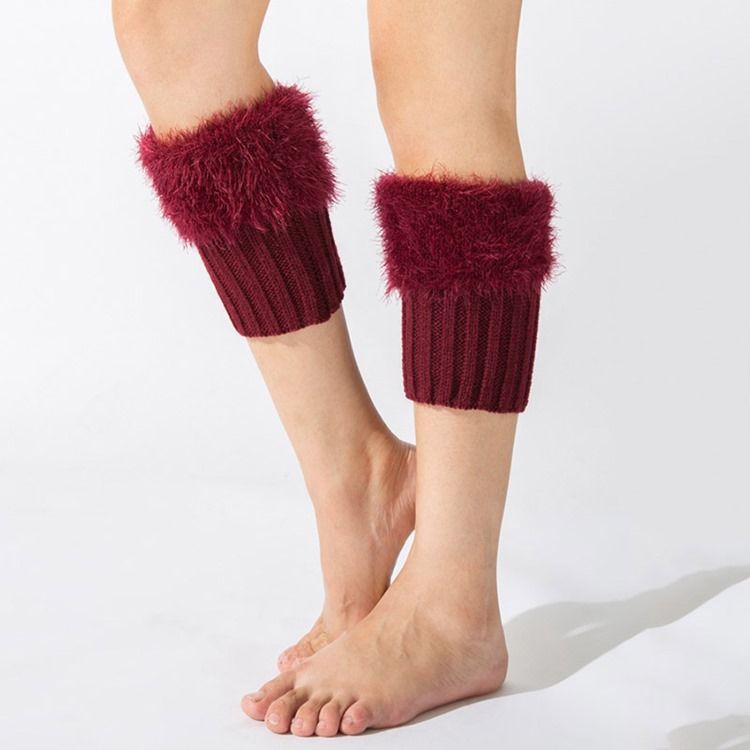 Chaussettes Pour Bottes En Peluche De Couleur Pure Pour Femmes