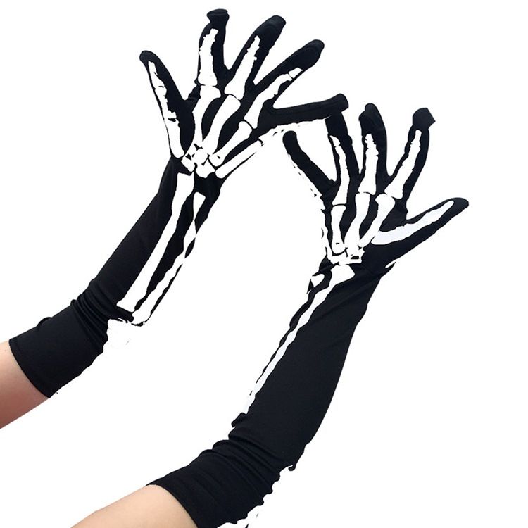 Gants D'halloween Pour Femmes Cosplay Skull