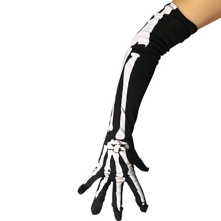 Gants D'halloween Pour Femmes Cosplay Skull