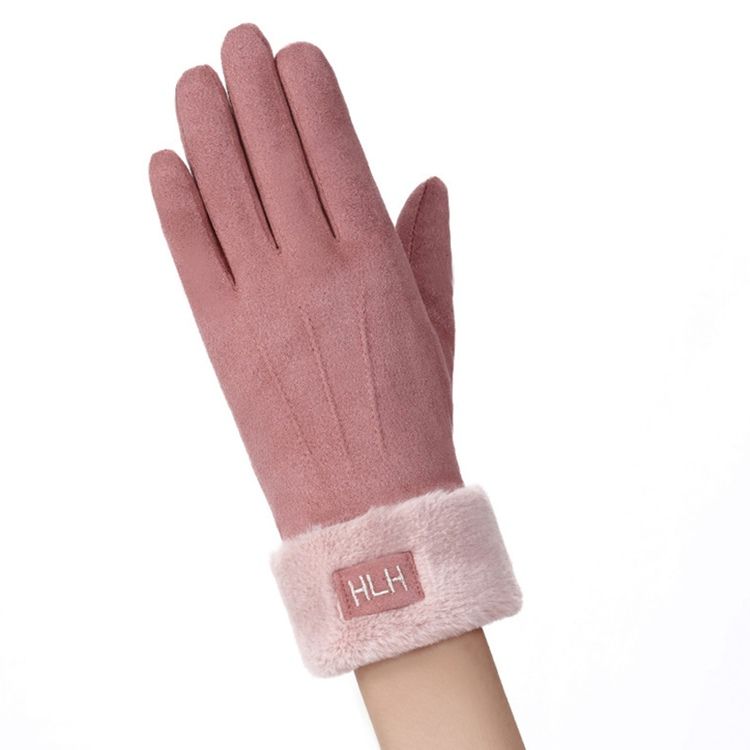 Gants D'hiver En Daim Animal Pour Femmes