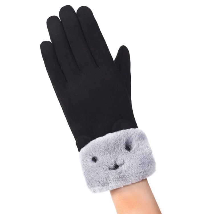 Gants D'hiver En Daim Animal Pour Femmes