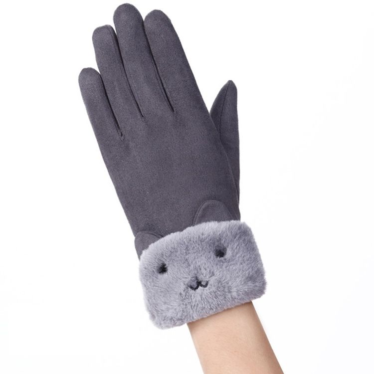 Gants D'hiver En Daim Animal Pour Femmes