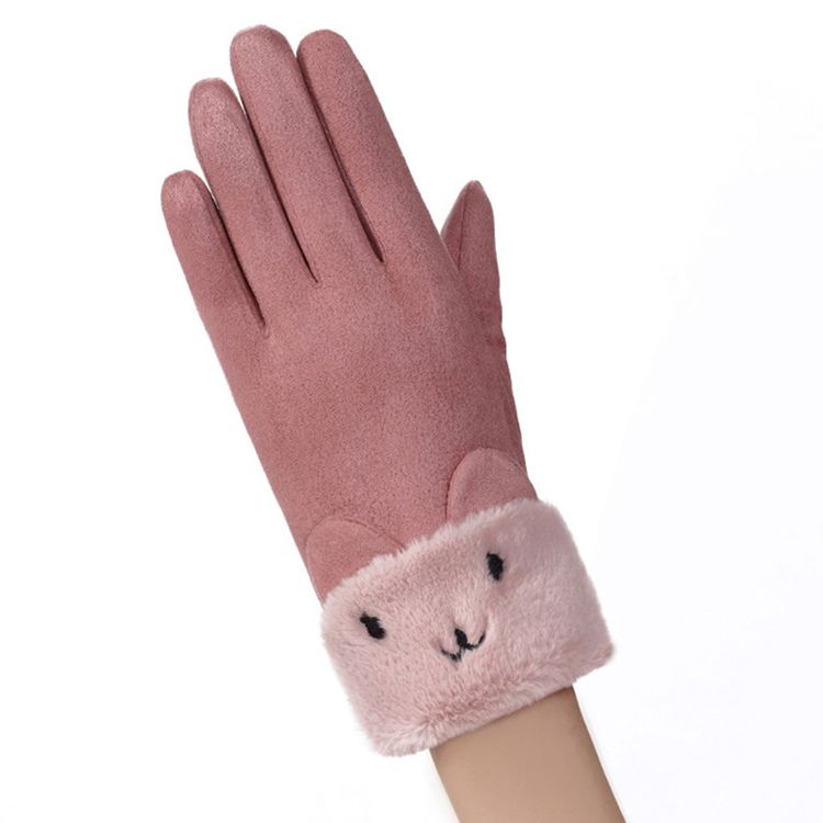 Gants D'hiver En Daim Animal Pour Femmes