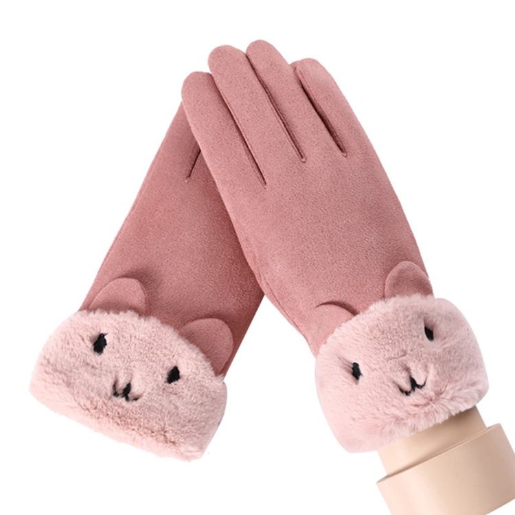 Gants D'hiver En Daim Animal Pour Femmes