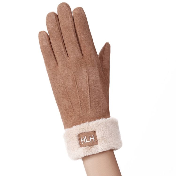 Gants D'hiver En Daim Animal Pour Femmes