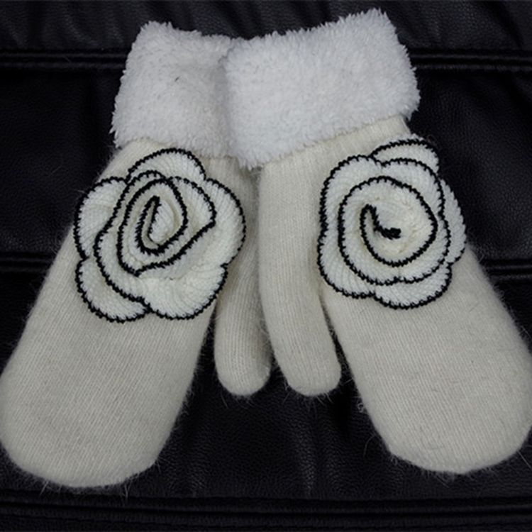 Gants Femme Camélia Blanc Pur