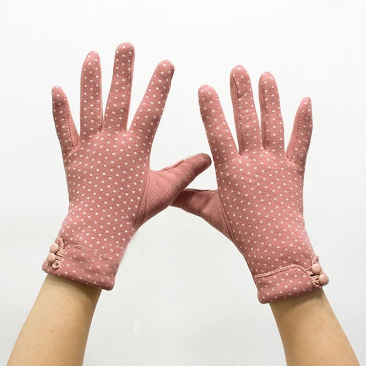 Gants Pour Femme En Coton À Pois Keep Warm