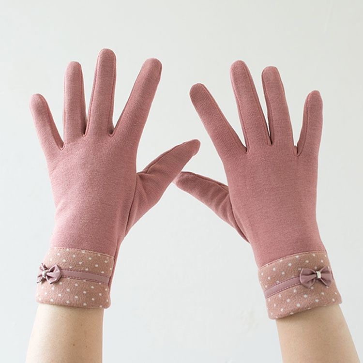 Gants Pour Femme En Coton À Pois Keep Warm