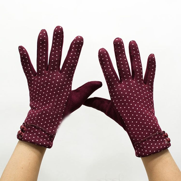 Gants Pour Femme En Coton À Pois Keep Warm