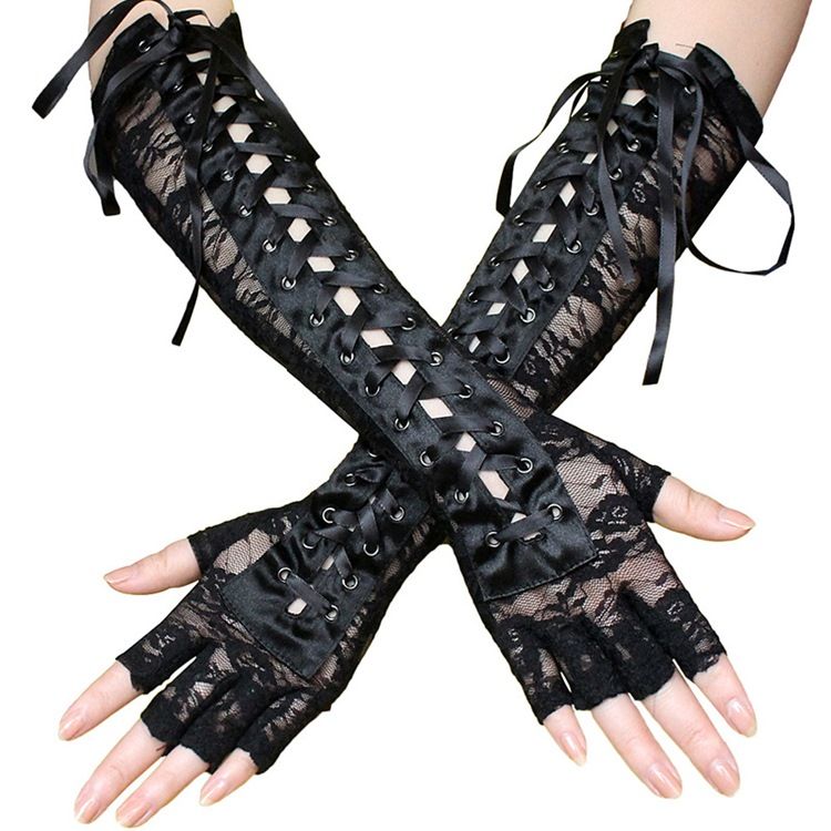 Gants Pour Femmes Sexy En Dentelle Gothique Halloween