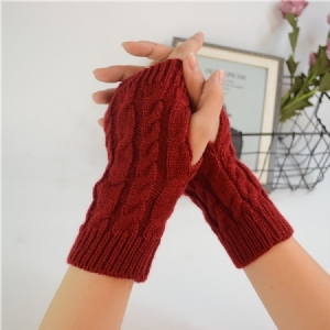 Gants Pour Femmes En Tricot Torsadé De Couleur Pure