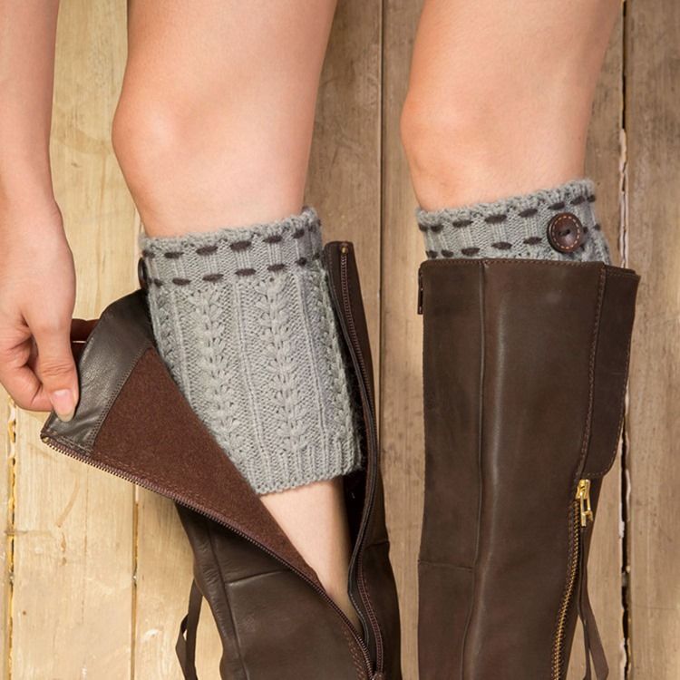 Knit Femmes Bottes Poignets Fixation Chaussettes