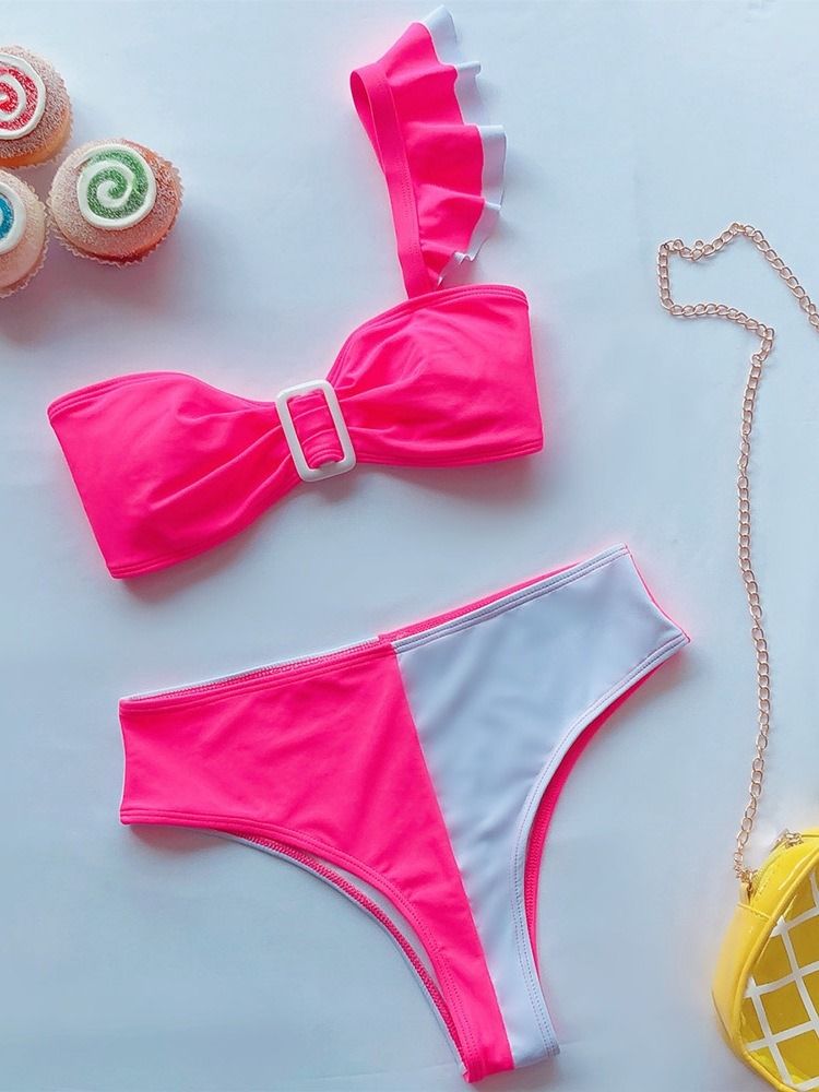 Ensemble De Bikini À Blocs De Couleurs Pour Femmes Falbala Swimwear