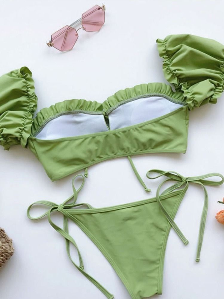 Ensemble De Maillots De Bain Pour Femmes À Blocs De Couleurs Plissés