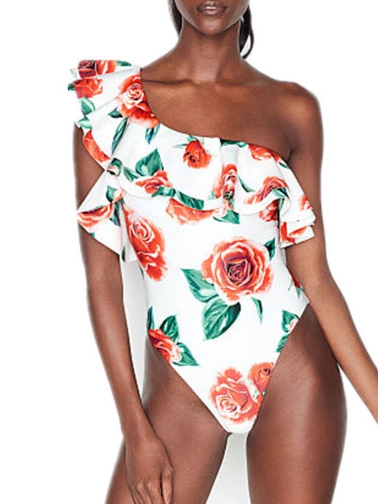 Maillot De Bain Floral Sexy À Une Épaule Pour Femme