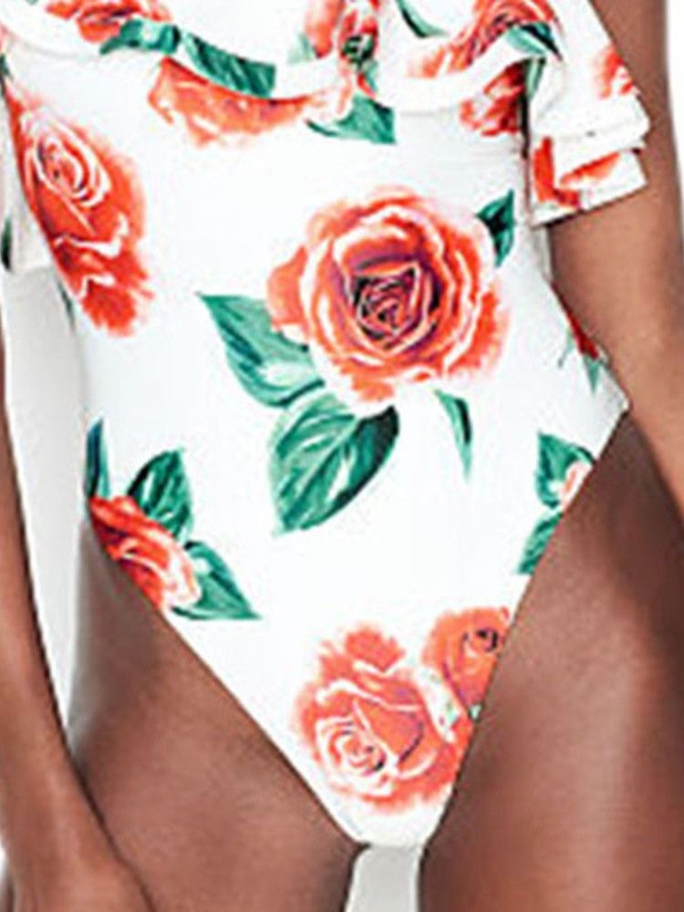 Maillot De Bain Floral Sexy À Une Épaule Pour Femme