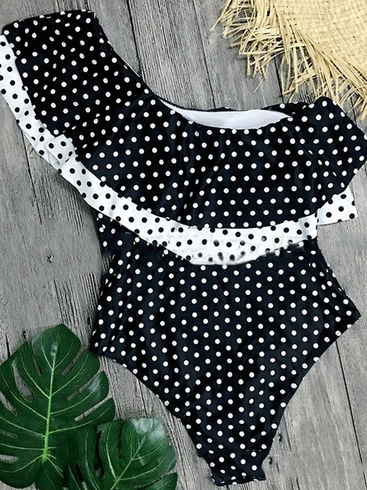 Maillot De Bain Imprimé Floral Sexy À Une Épaule Pour Femmes