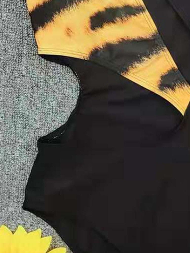 Maillot De Bain Sexy Léopard Une Pièce Avec Blocs De Couleurs Pour Femmes