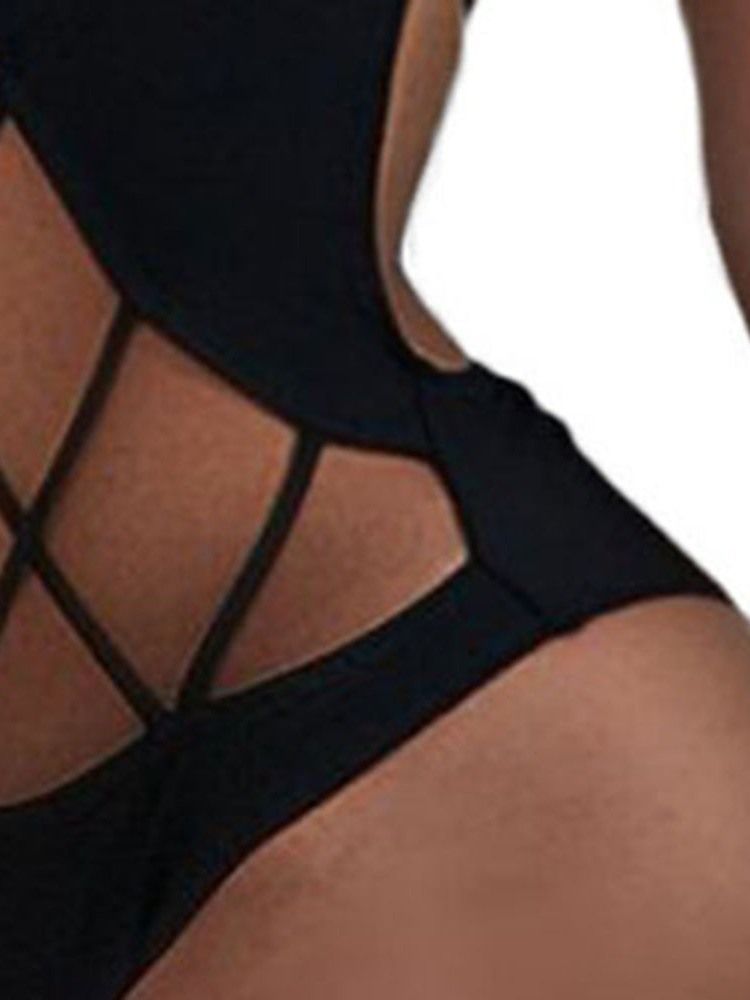 Maillot De Bain Sexy Une Pièce Uni À Lacets Pour Femmes