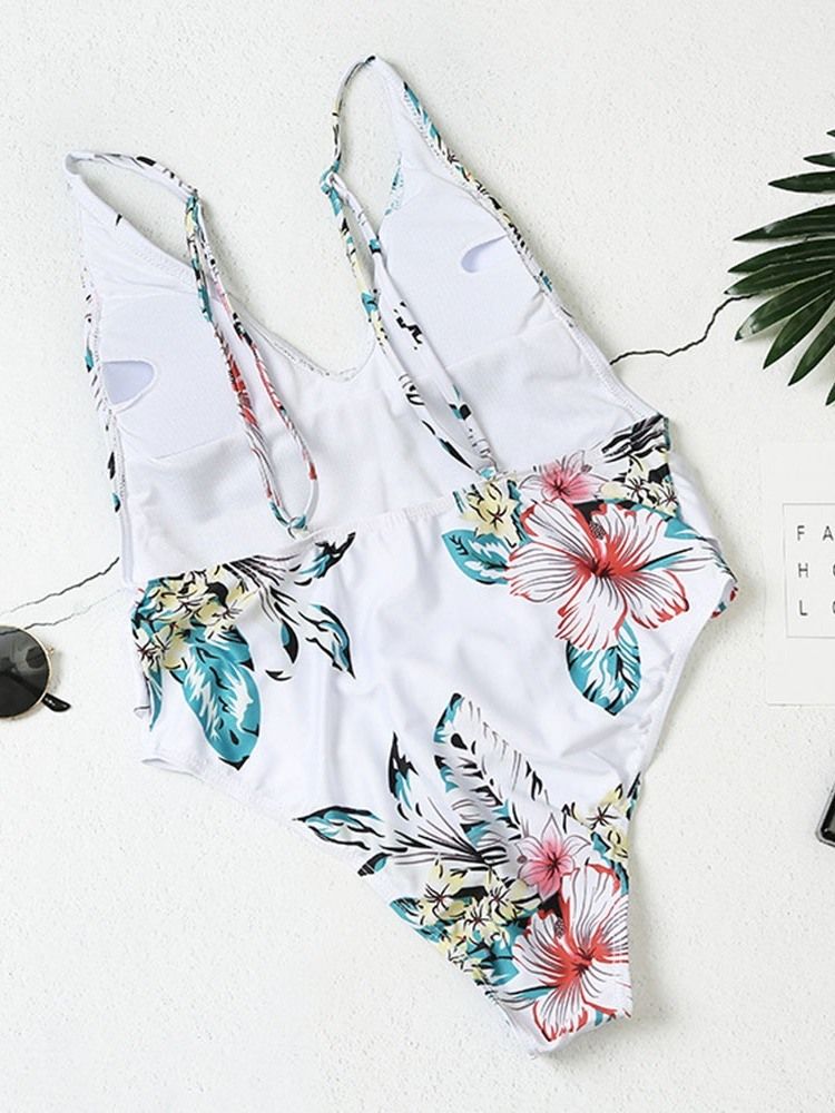 Maillot De Bain Une Pièce Floral Extensible Pour Femme