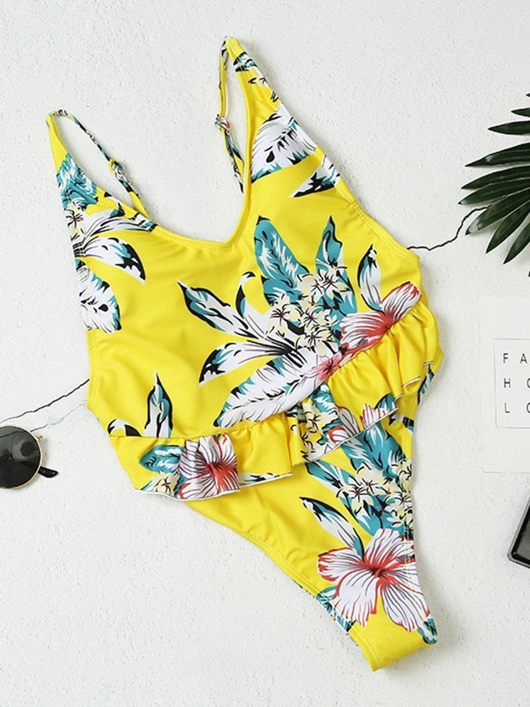 Maillot De Bain Une Pièce Floral Extensible Pour Femme