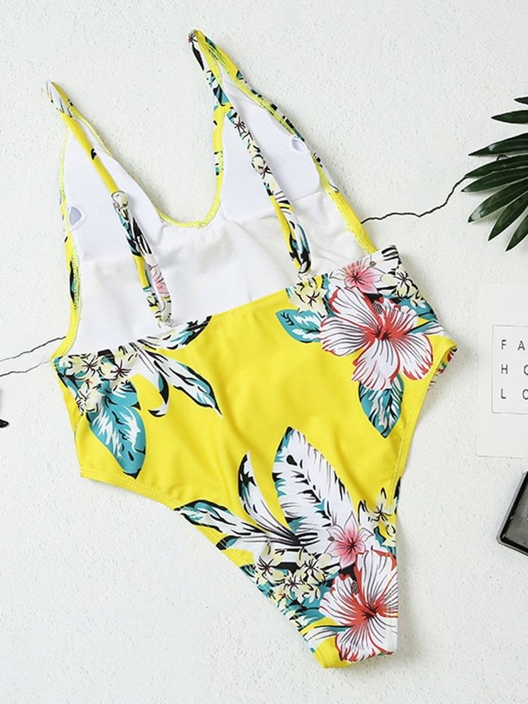 Maillot De Bain Une Pièce Floral Extensible Pour Femme