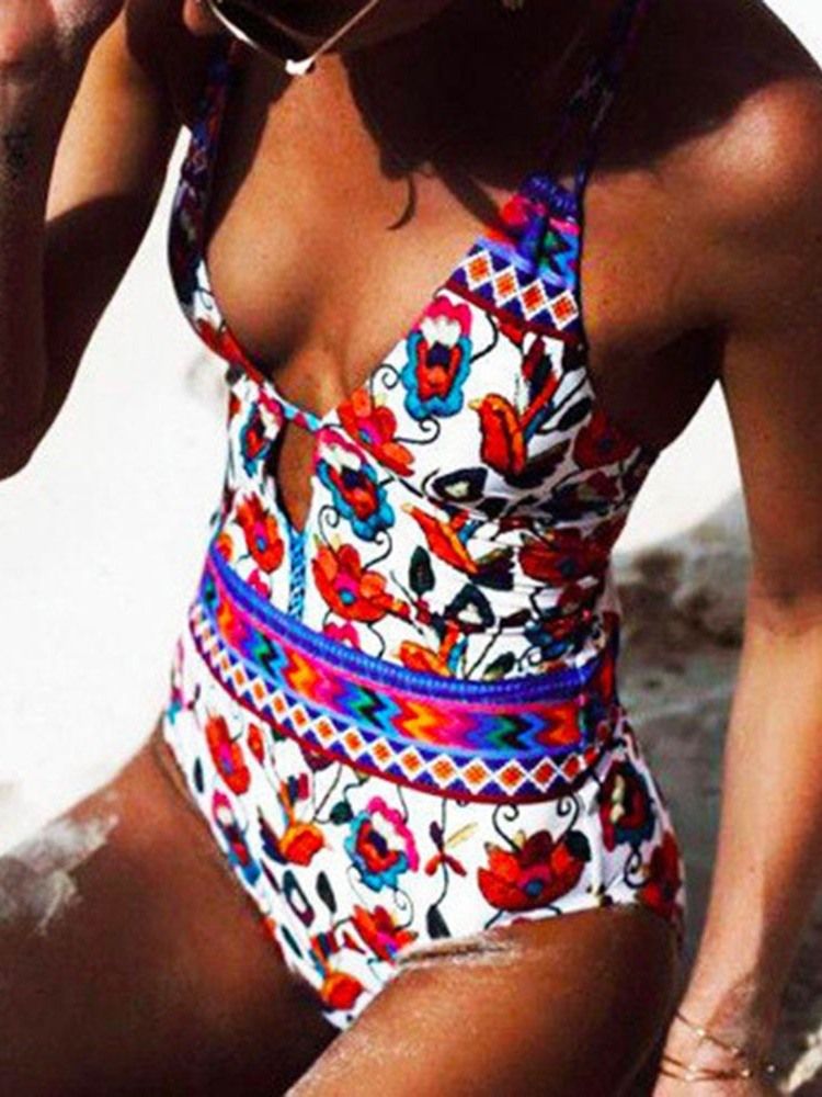 Maillot De Bain Une Pièce À Imprimé Floral Dashiki À La Mode Africaine Pour Femmes