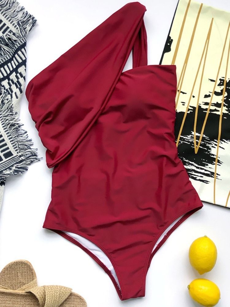 Maillot De Bain Une Pièce Uni Patchwork Monokini Pour Femme