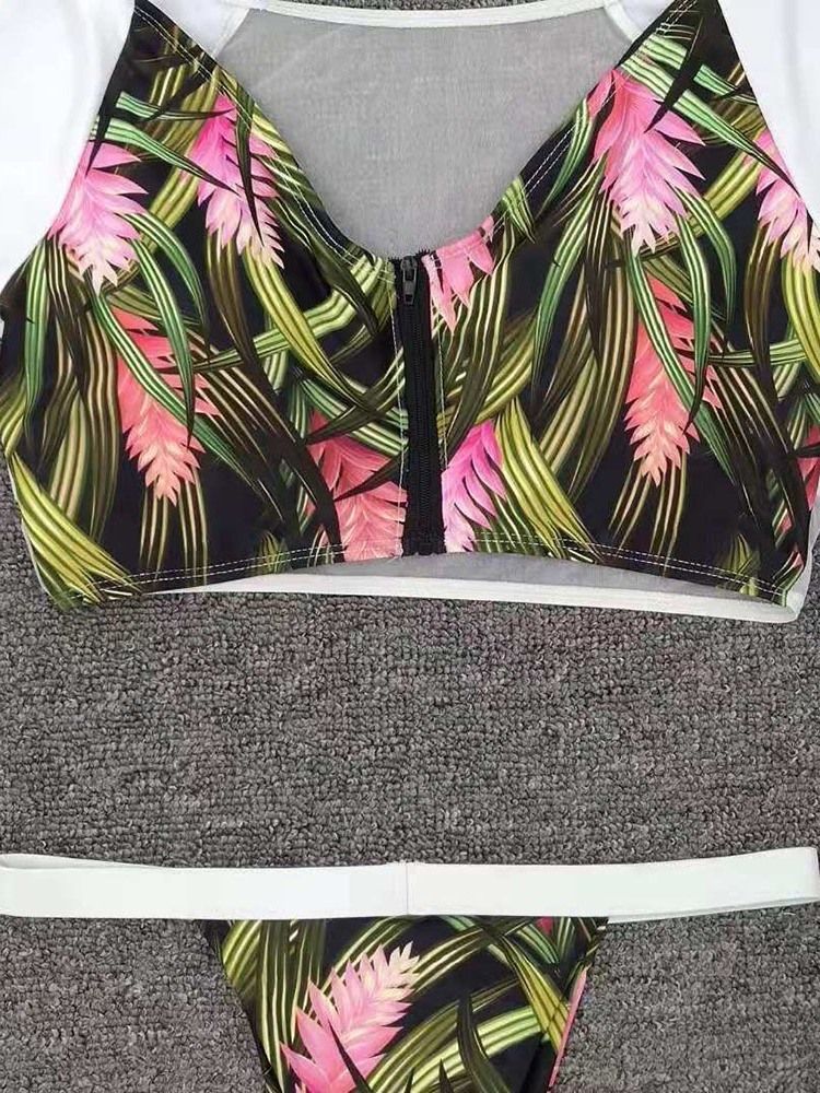 Maillots De Bain Fleuris Sexy À Manches Longues Pour Femmes