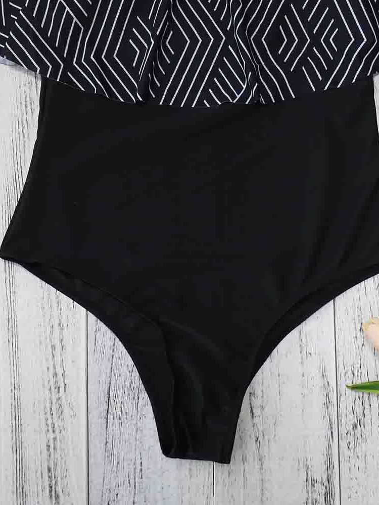 Maillots De Bain Sexy Avec Blocs De Couleurs Et Épaules Dénudées Pour Femmes