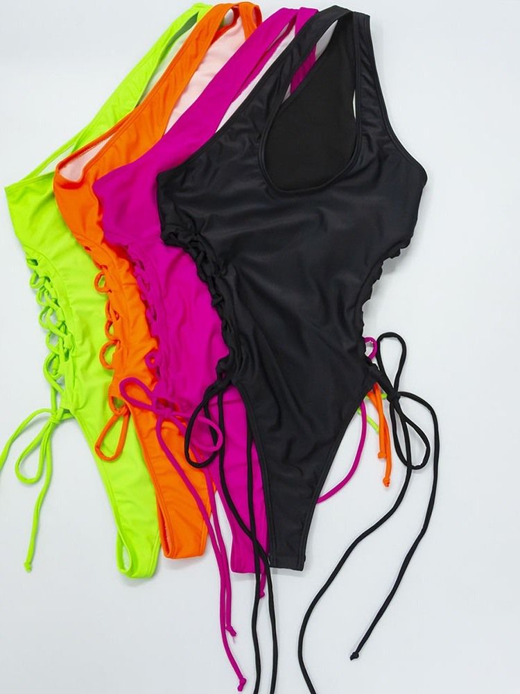 Maillots De Bain Une Pièce Creux À Lacets Pour Femmes