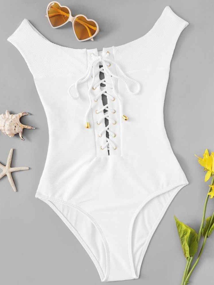 Maillots De Bain Une Pièce Sexy À Cordon De Serrage Pour Femmes