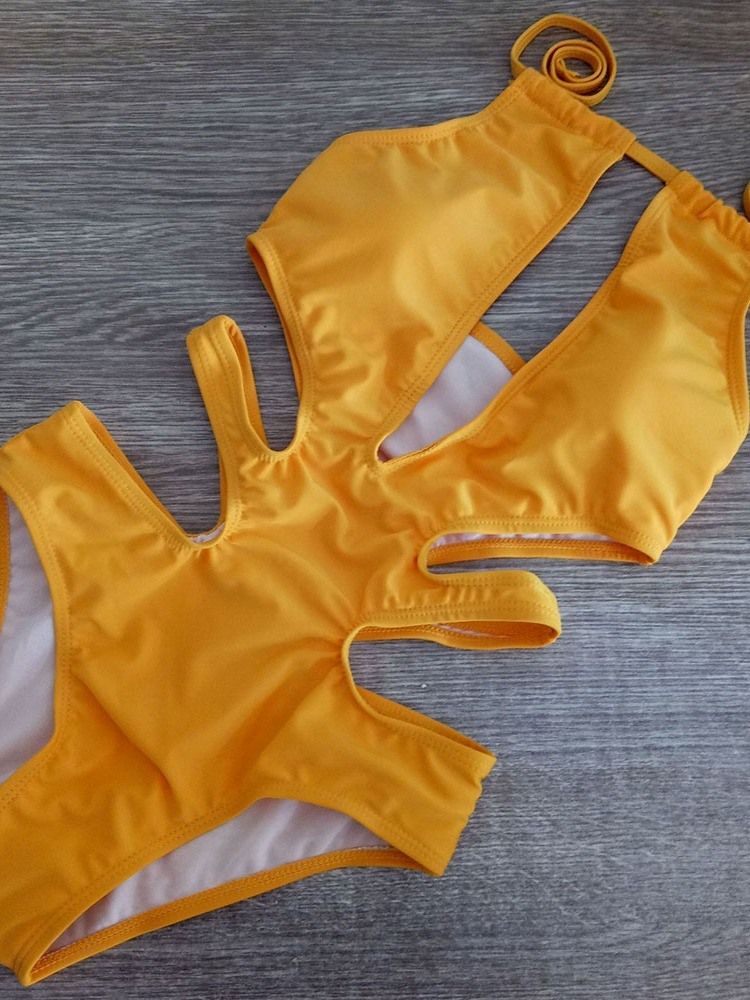 Maillots De Bain Une Pièce Sexy À Lacets Creux Pour Femmes